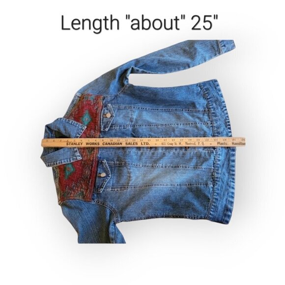 Vintage North River Southwest **Tapestry Denim Jacket** Small - Picture 5 of 13